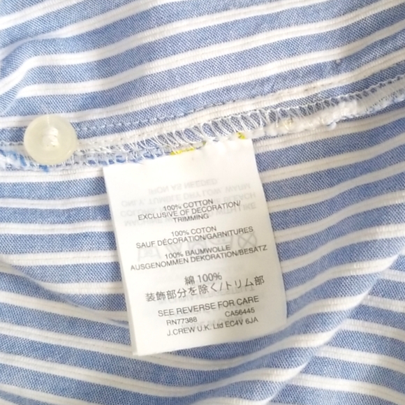 J. Crew Blue Striped Sleeveless Top Embroidered Pineapple SZ 6 - Picture 9 of 11